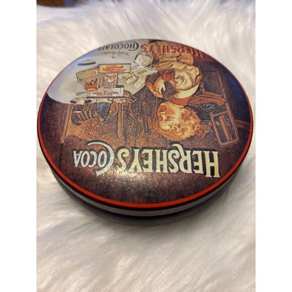 Vtg Hersheys Cocoa Retro Style Decorative Tin With Child Illus. Collectable 5x2 - Picture 8 of 11